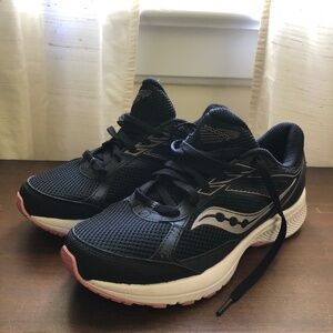 Saucony Cohesion 14 Athletic Running Shoes Black Pink S10629-1 Size 8.5 W